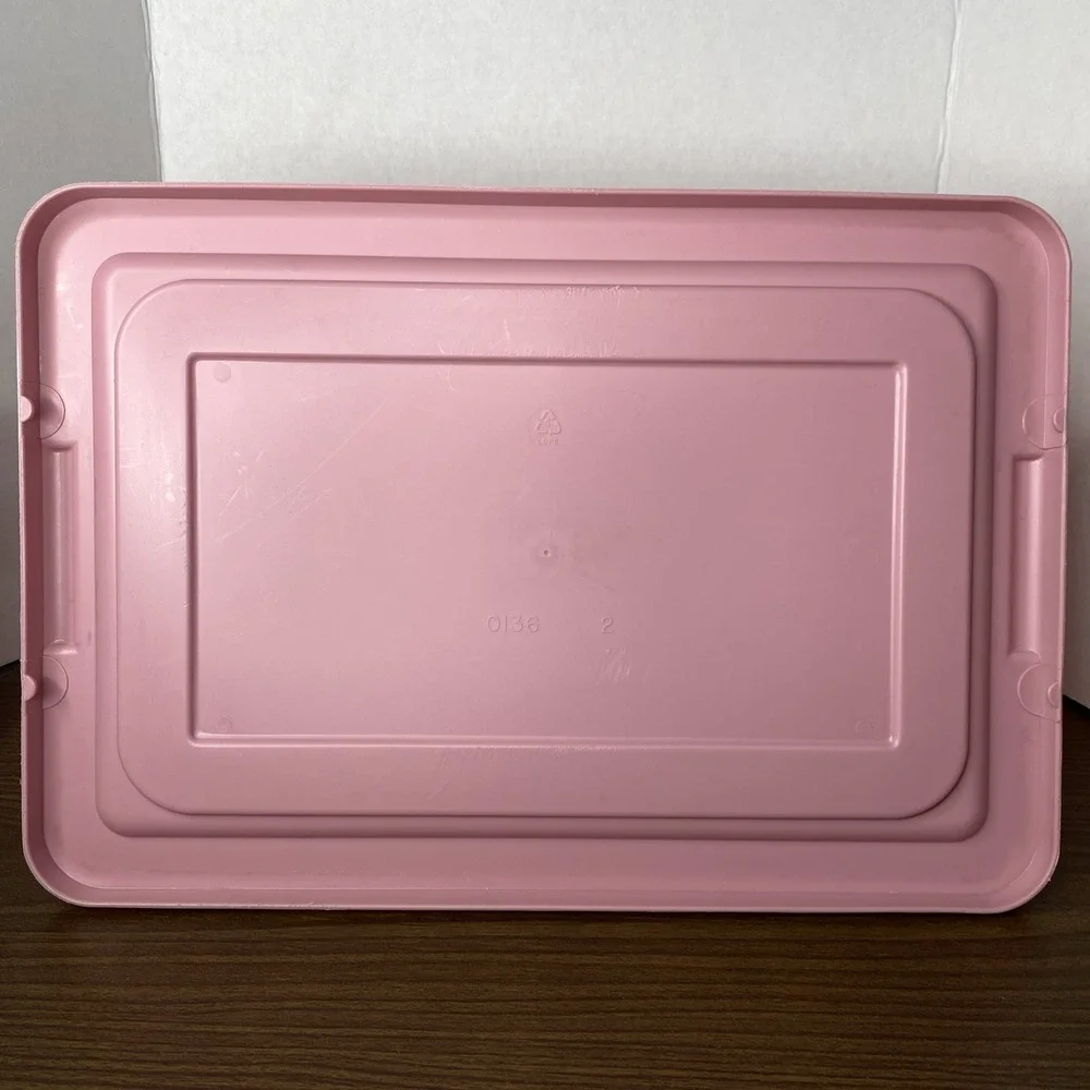 1990 Rubbermaid Keepers Clear Box #0100 19.5Q Container JLA-2222 TMAUVE (pink)